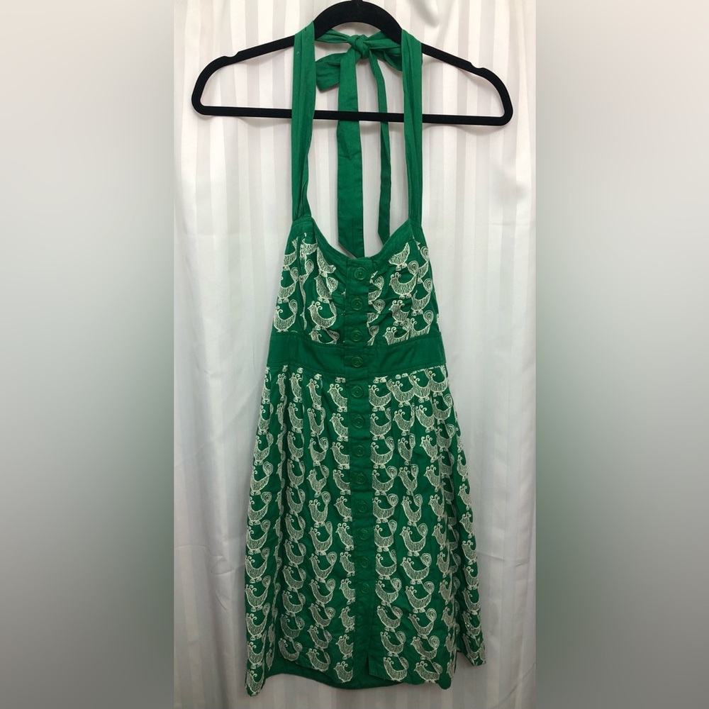 Anthropologie Floreat Cockadoodle Halter Tie Back Dress - Picture 2 of 8